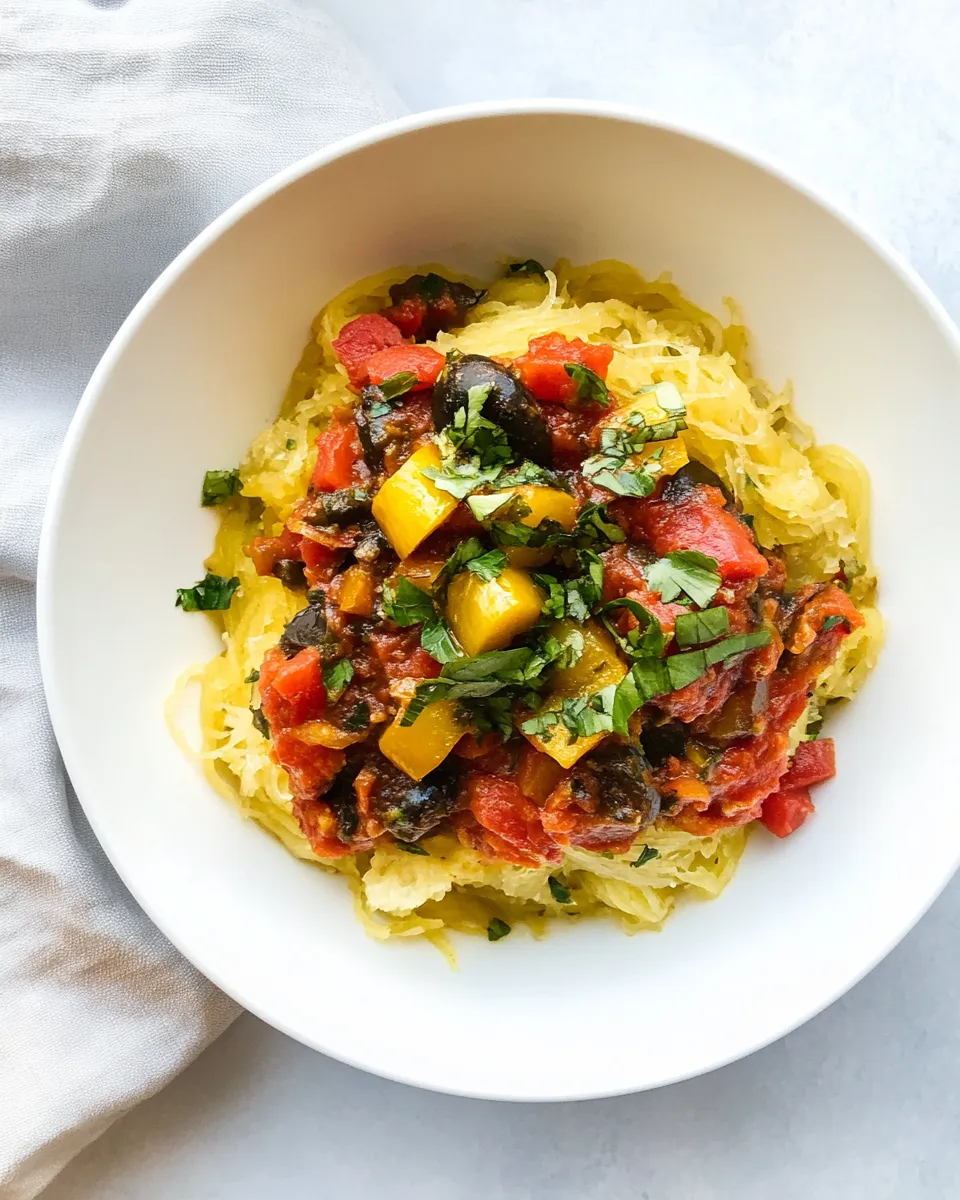 Delicious Spaghetti Squash Puttanesca dish photo