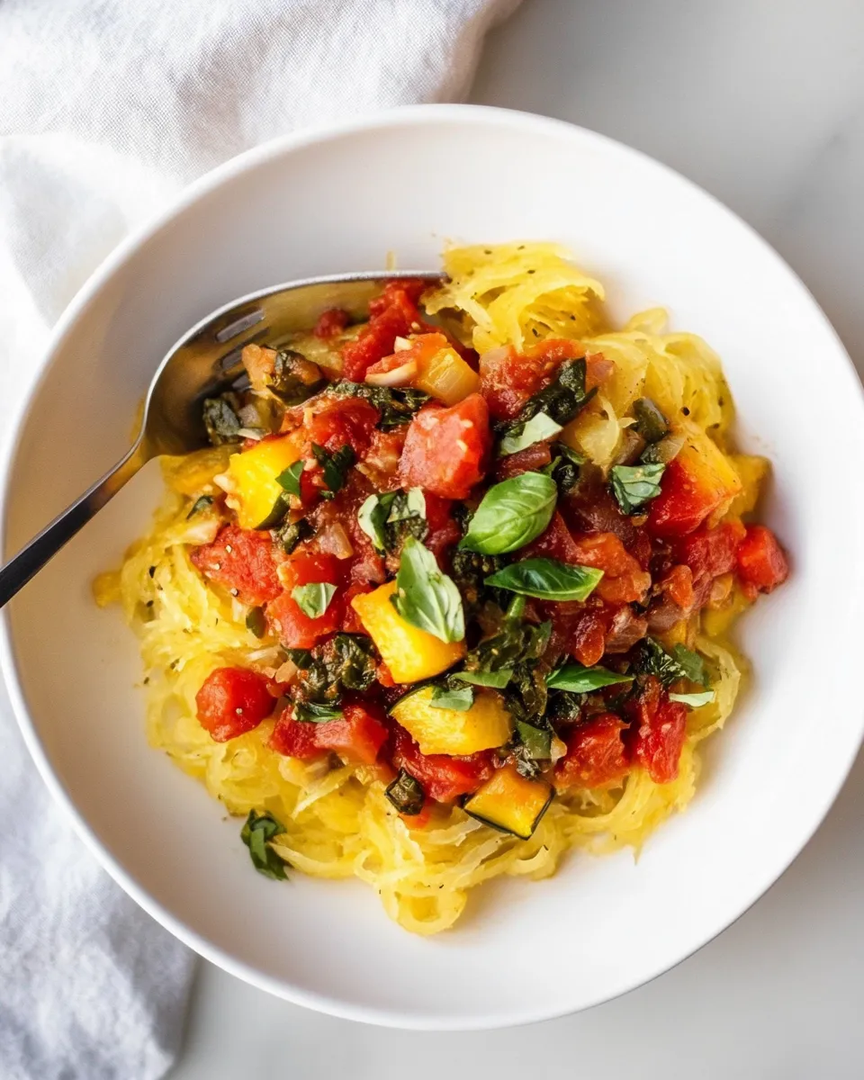 Easy Spaghetti Squash Puttanesca food shot