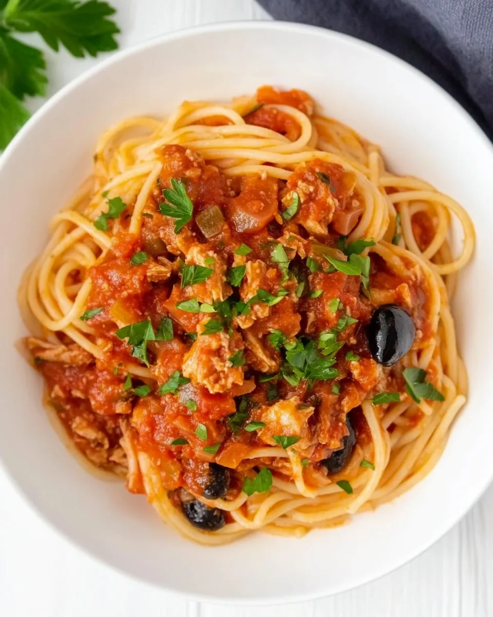 Classic Spaghetti Tuna Puttanesca image