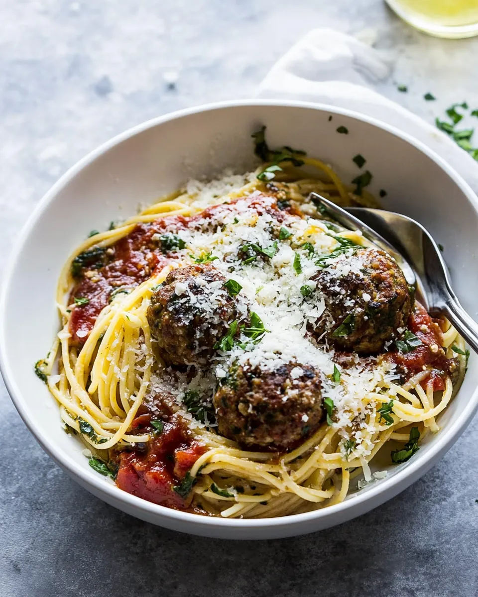 Homemade Spaghetti and Meatballs. photo