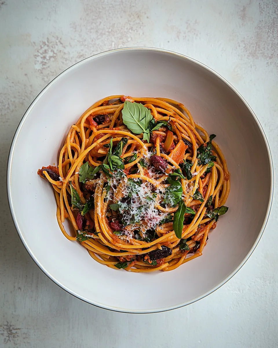 Easy Spaghetti puttanesca recipe shot