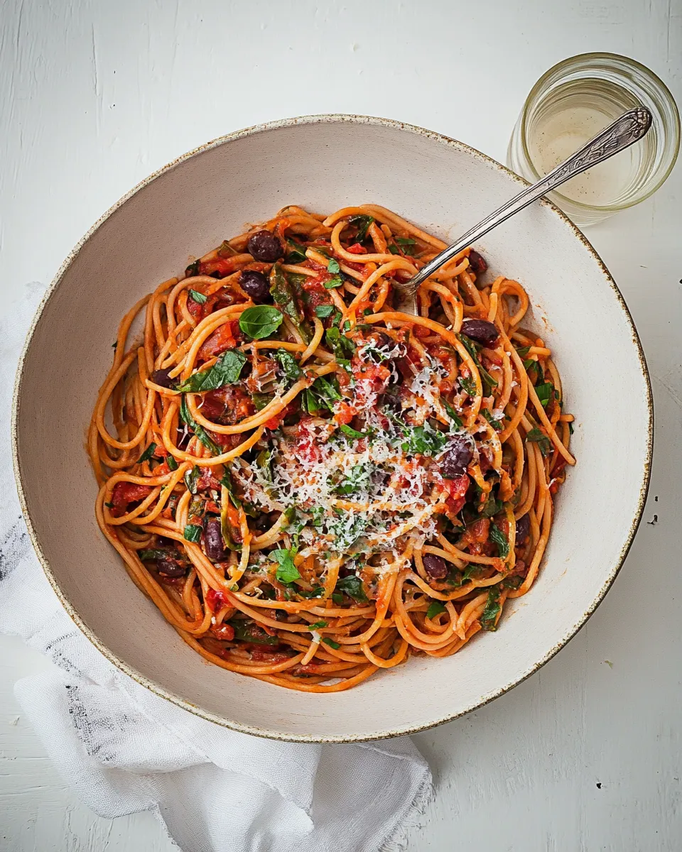 Delicious Spaghetti puttanesca recipe dish photo