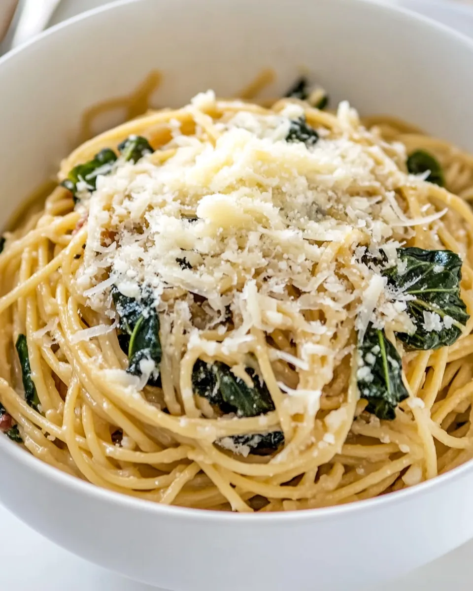 Homemade Spaghetti with Garlic, Chard, and Cheese photo