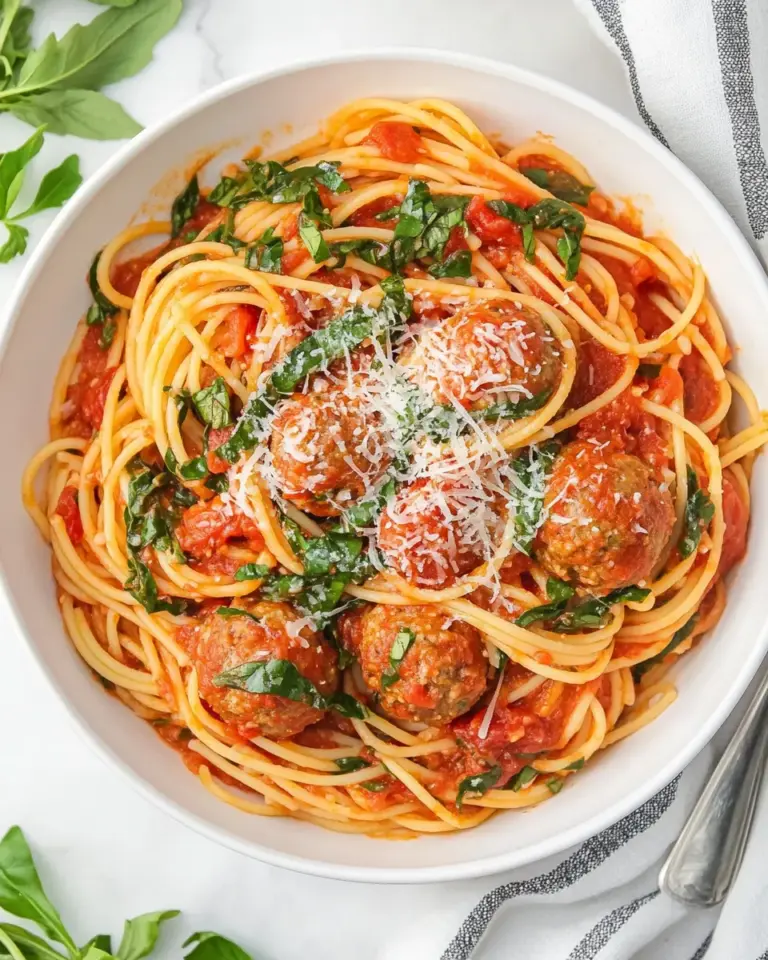Homemade Spaghetti with Turkey Meatballs in Spicy Tomato Sauce photo