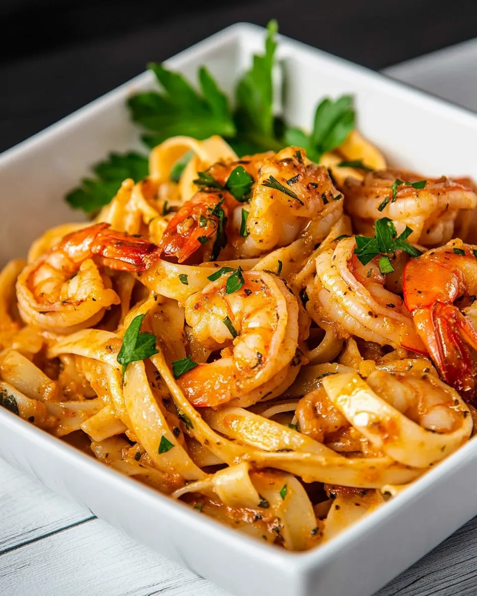 Easy Spicy Cajun Shrimp Pasta food shot