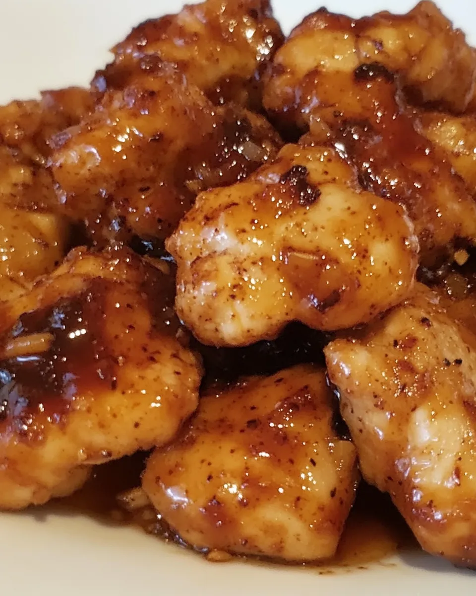 Delicious Spicy Honey Chicken shot