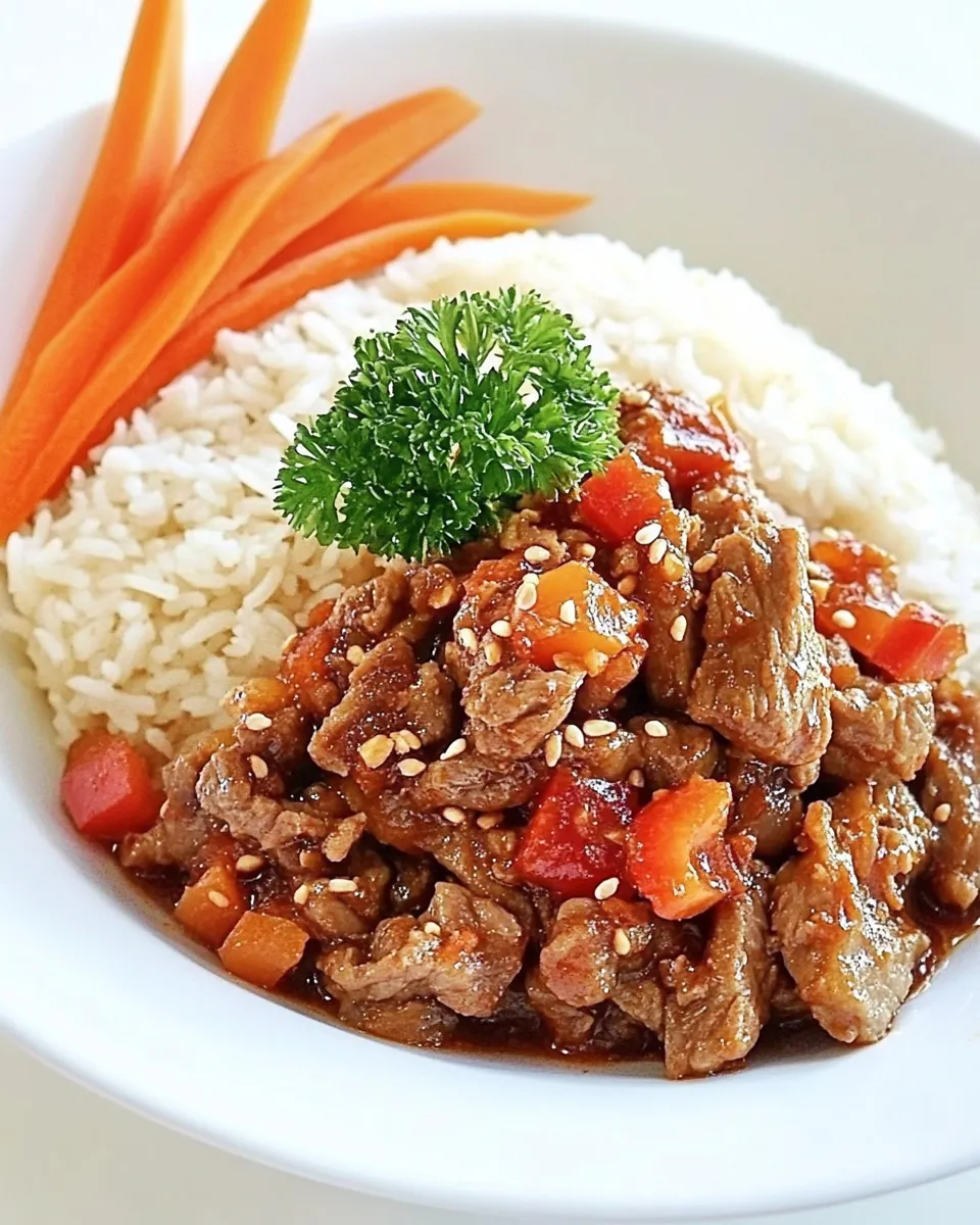 Easy Spicy Thai Beef and Jasmine Rice food shot