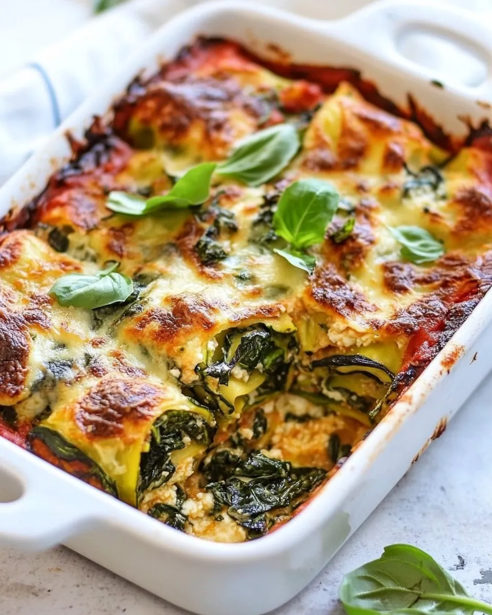 Easy Spinach And Ricotta Zucchini Cannelloni image