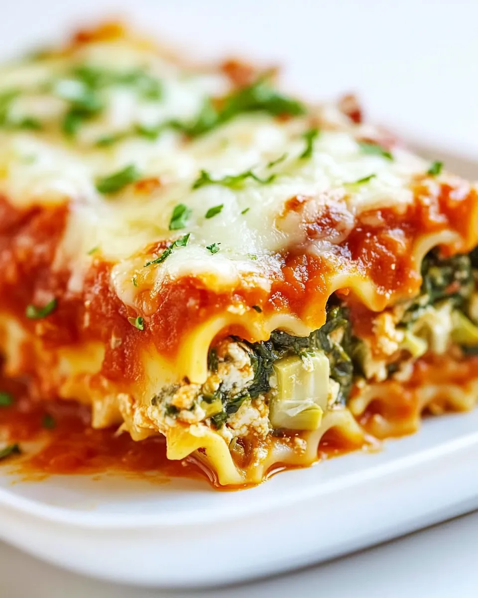 Healthy Spinach Artichoke Lasagna Roll-ups shot