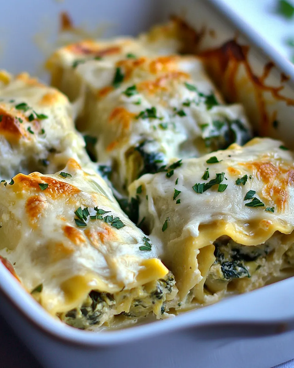 Homemade Spinach Artichoke Lasagna Rolls Recipe photo