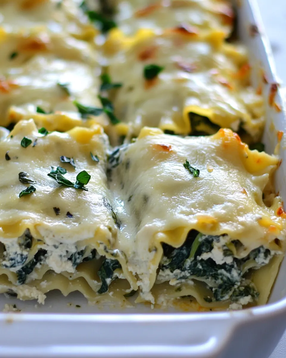 Easy Spinach Artichoke Lasagna Rolls Recipe shot