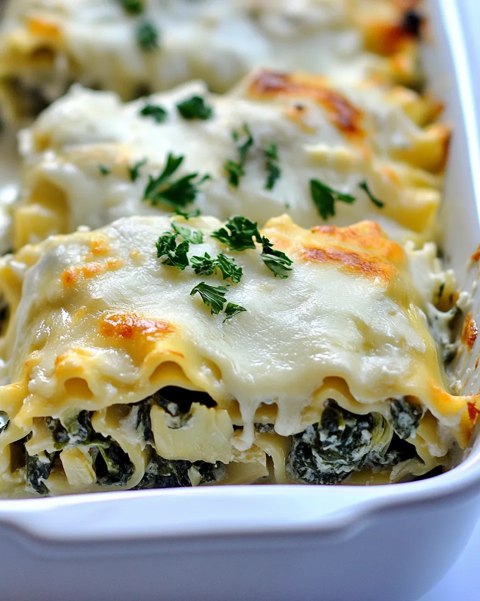 Delicious Spinach Artichoke Lasagna Rolls Recipe dish photo