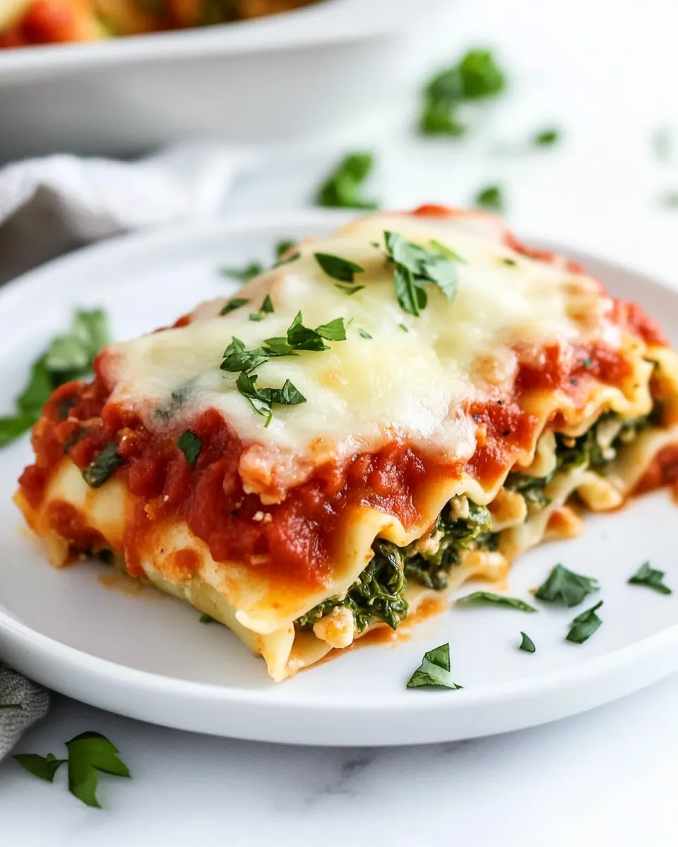 Delicious Spinach Lasagna Roll Ups shot
