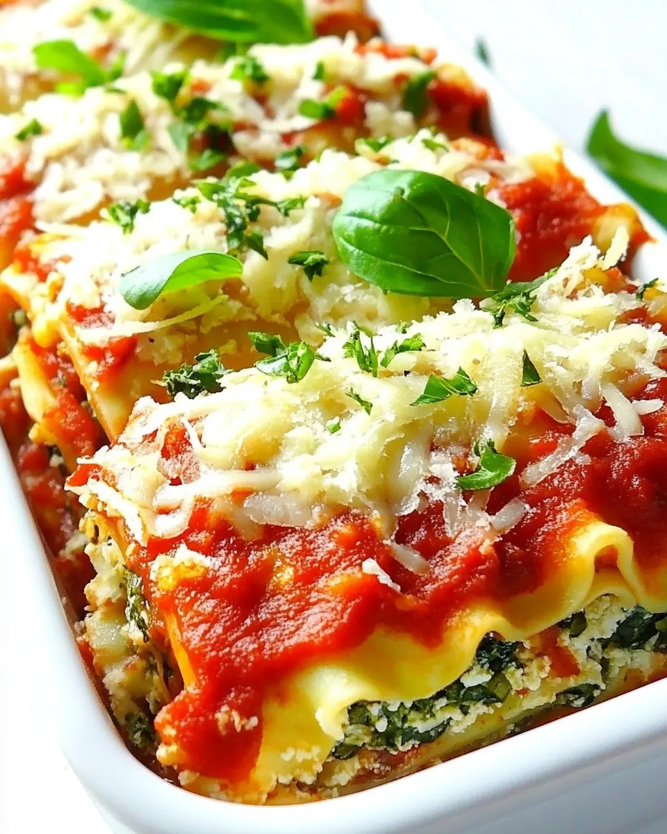 Classic Spinach Lasagna Roll Ups Recipe image