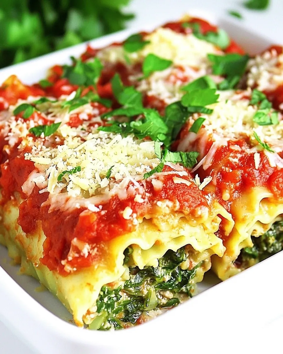 Easy Spinach Lasagna Roll Ups Recipe shot