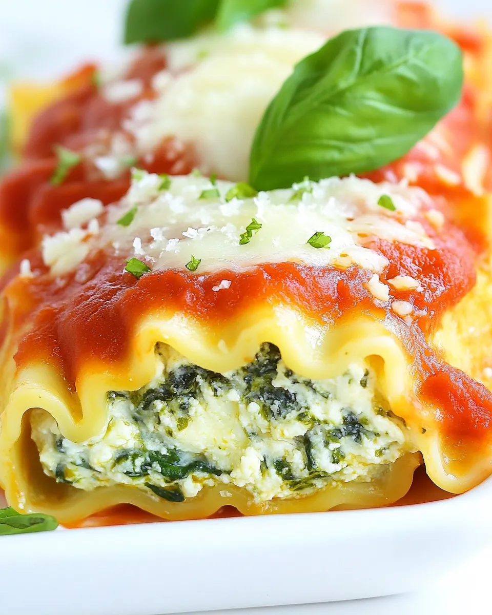 Delicious Spinach Lasagna Rolls shot
