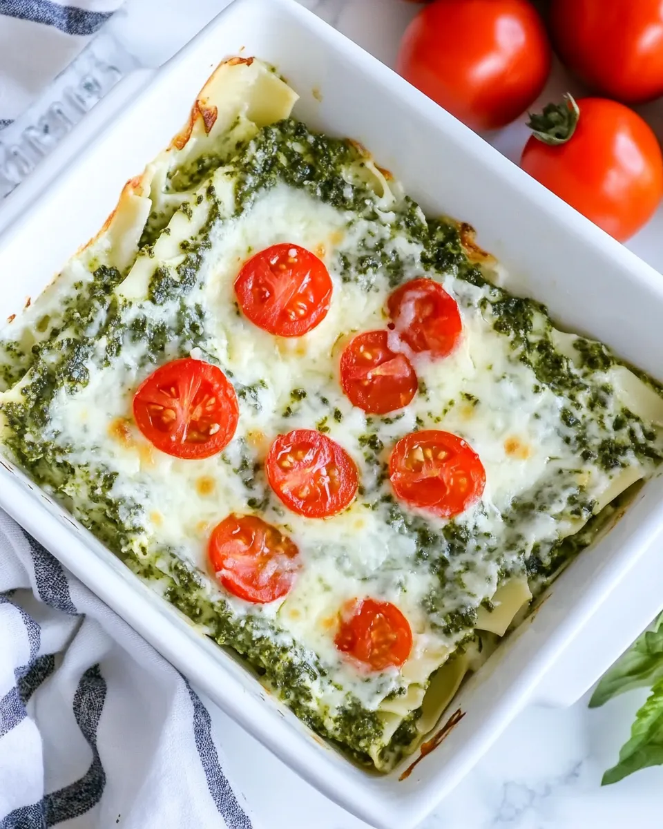 Easy Spinach Pesto Lasagna Recipe (Keto Friendly) shot