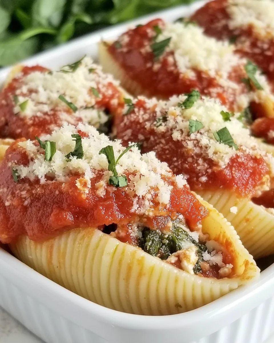 Delicious Spinach Stuffed Pasta Shells shot