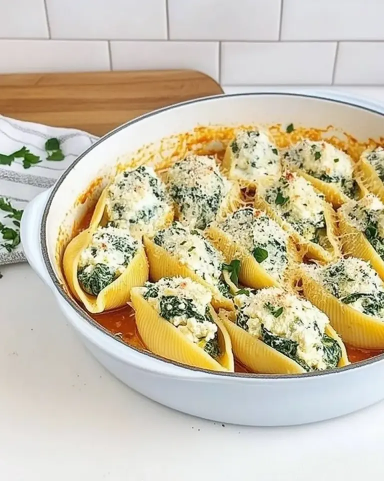 Homemade Spinach & Ricotta Stuffed Pasta Shells photo
