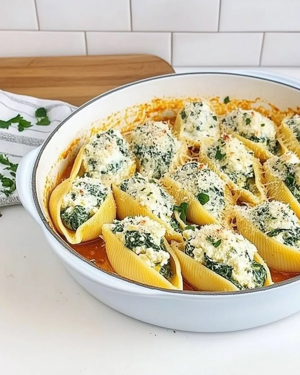 Homemade Spinach & Ricotta Stuffed Pasta Shells photo