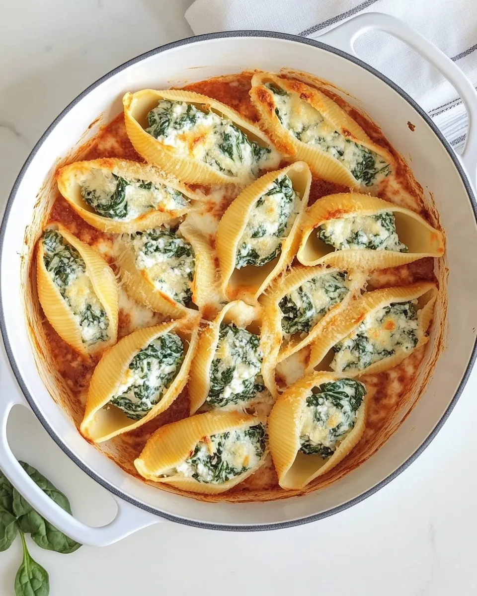 Easy Spinach & Ricotta Stuffed Pasta Shells recipe photo
