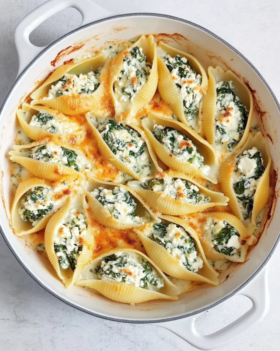 Savory Spinach & Ricotta Stuffed Pasta Shells dish photo