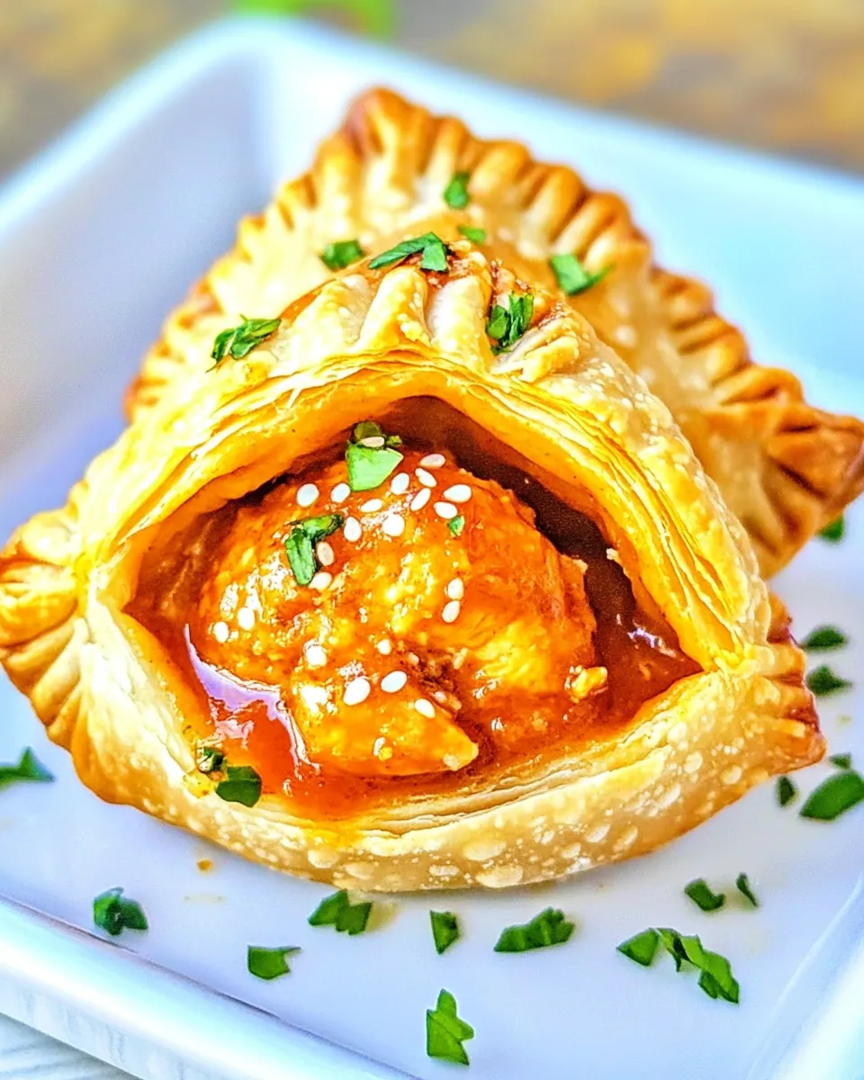 Delicious Sriracha Chicken Pastry Puffs (Only 5 Ingredients) image