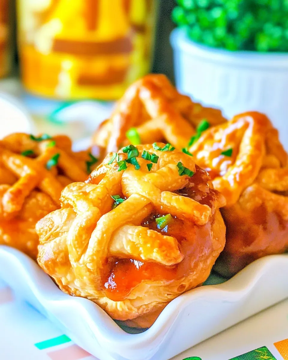 Savory Sriracha Chicken Pastry Puffs (Only 5 Ingredients) shot