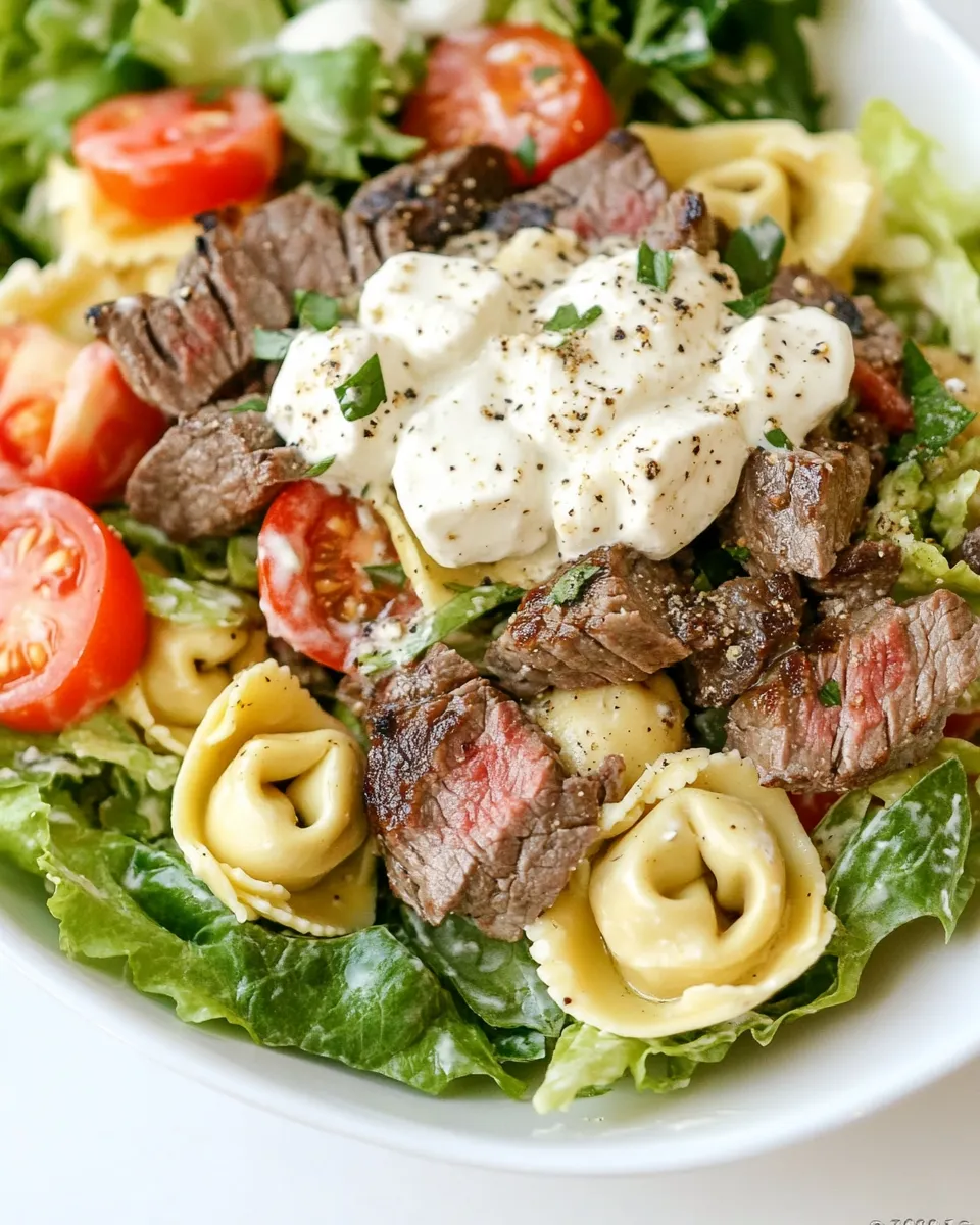 Classic Steak and Tortellini Salad recipe photo
