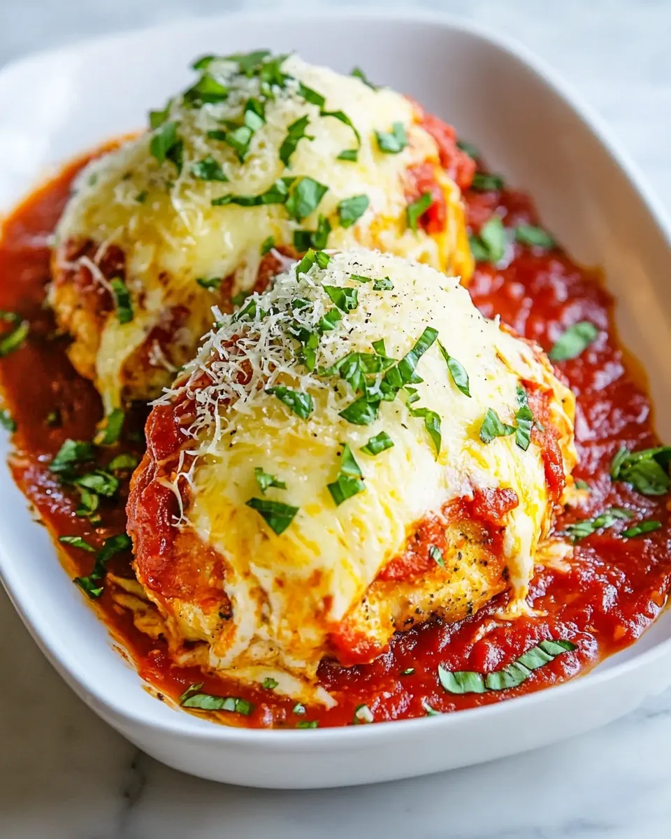 Easy Stuffed Chicken Parmesan Recipe (with GF Option) shot