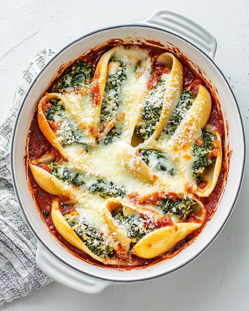 Easy Stuffed Shells Recipe (Spinach and Cheese) shot
