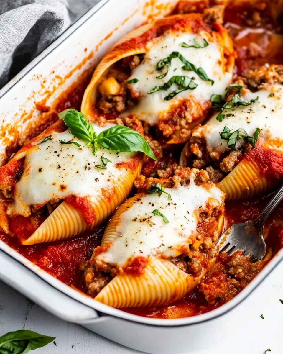 Delicious Stuffed Shells with Meat shot