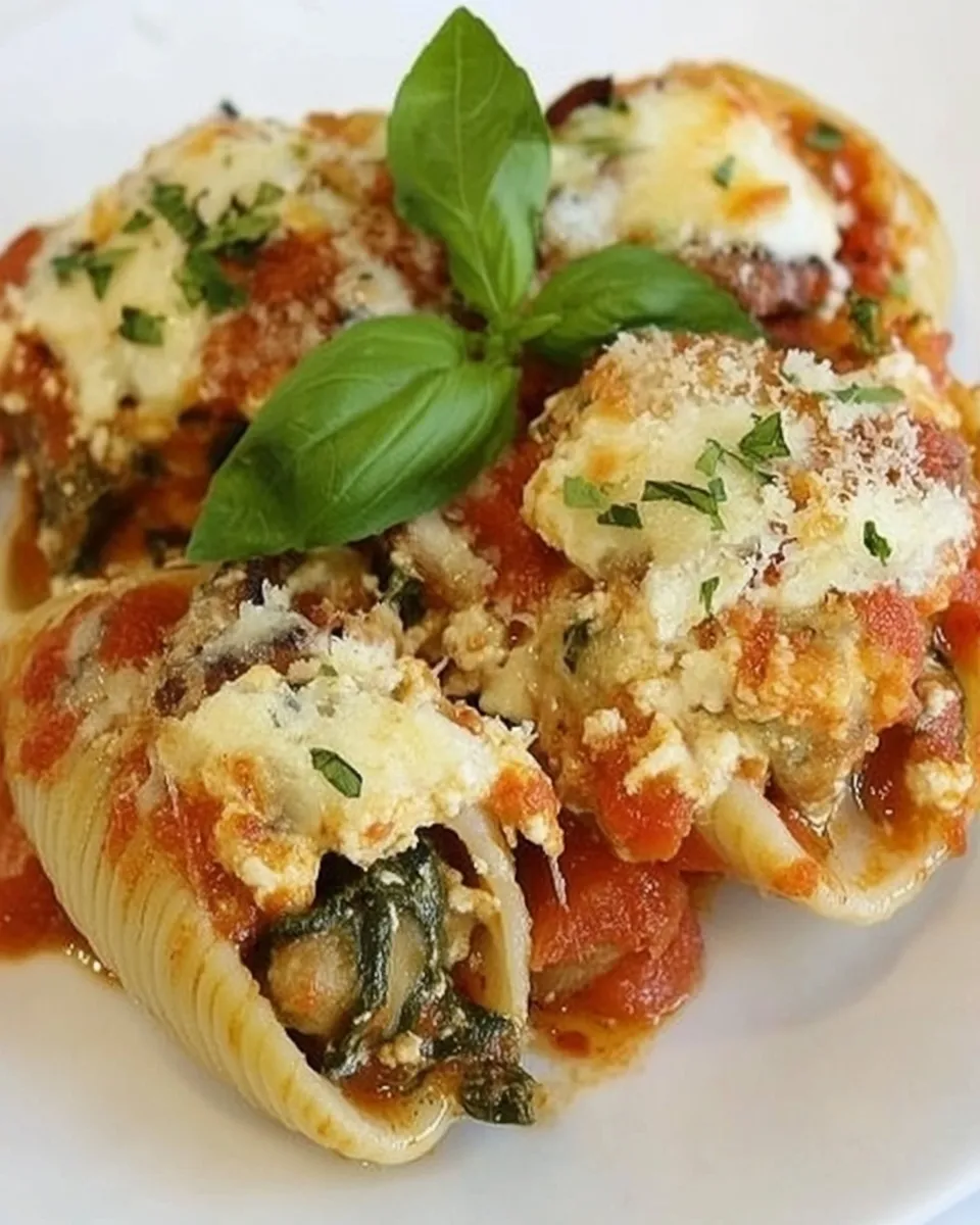 Classic Stuffed Shells with Ricotta, Spinach, and Portobello Mushrooms image