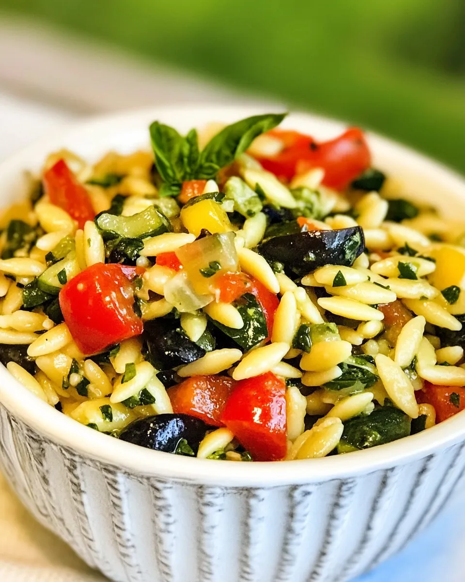 Delicious Summer Orzo Salad shot