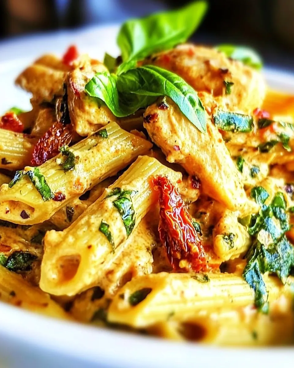 Delicious Sundried Tomato Chicken Pasta shot