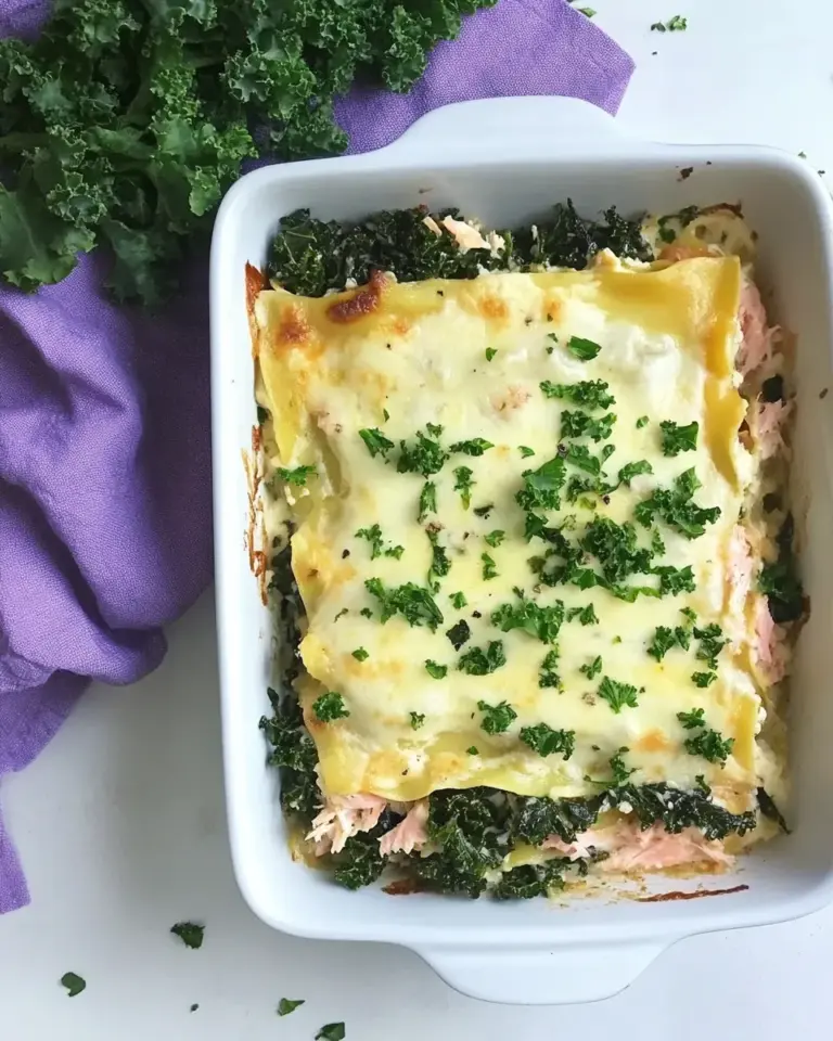 Homemade Superfood Salmon Lasagna with Kale and Spinach photo