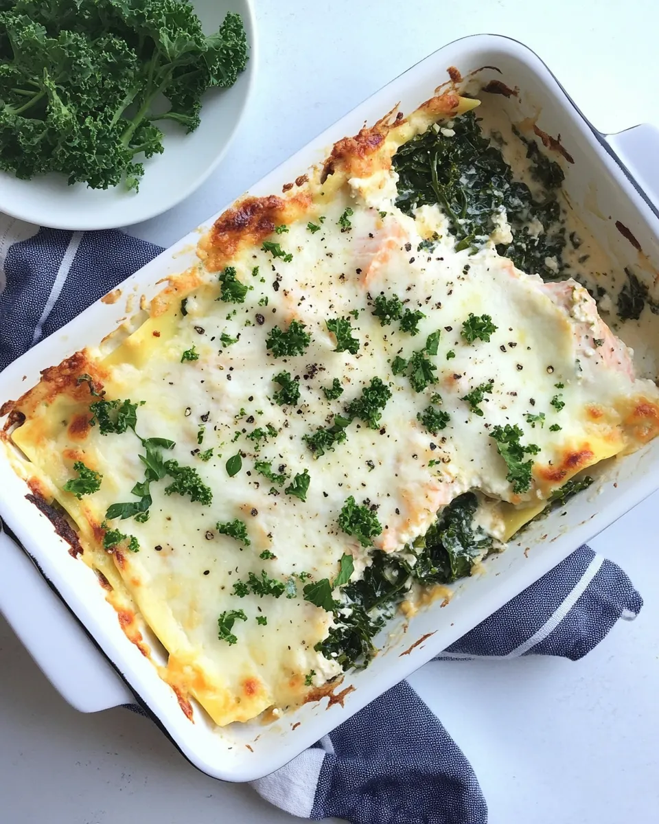 Delicious Superfood Salmon Lasagna with Kale and Spinach image