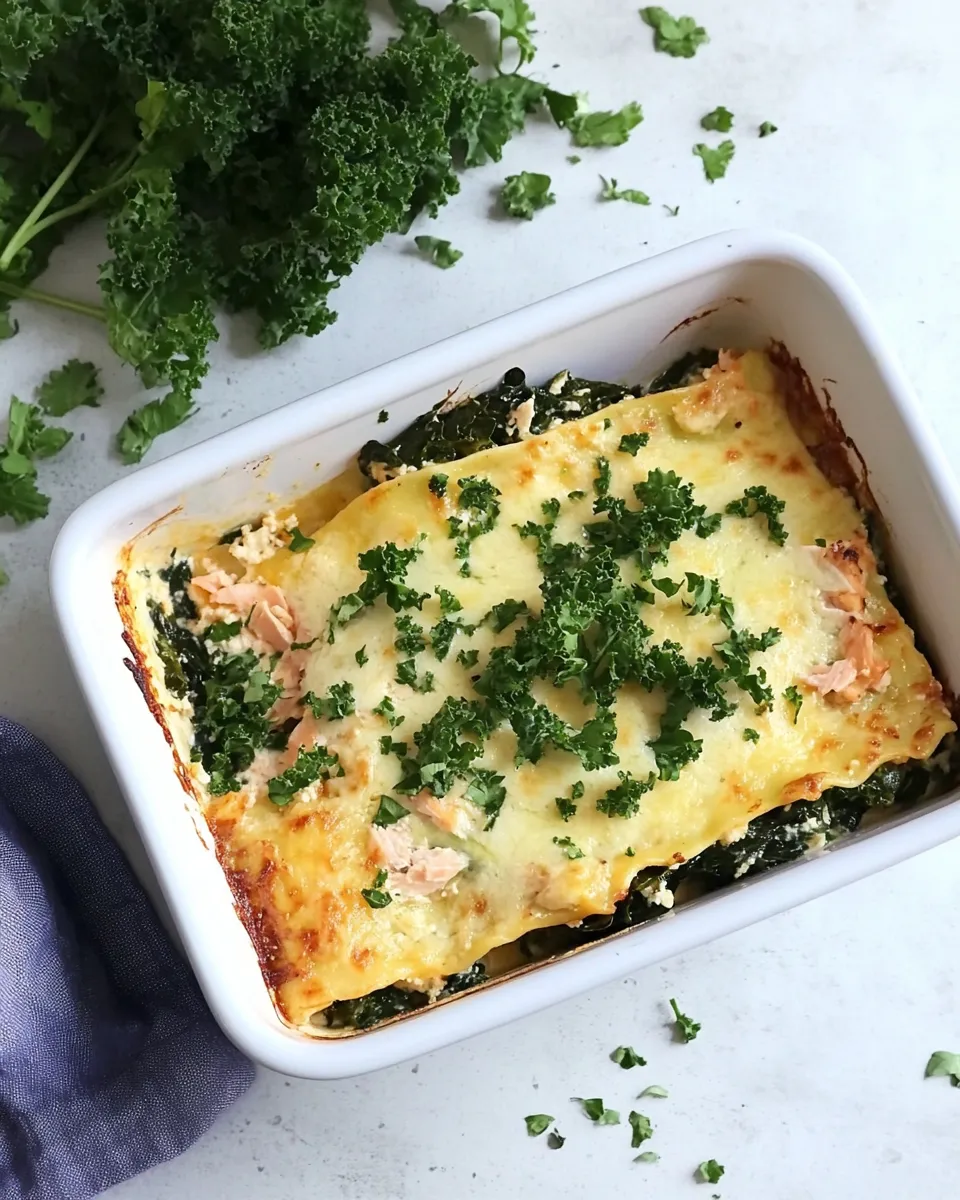 Easy Superfood Salmon Lasagna with Kale and Spinach recipe photo