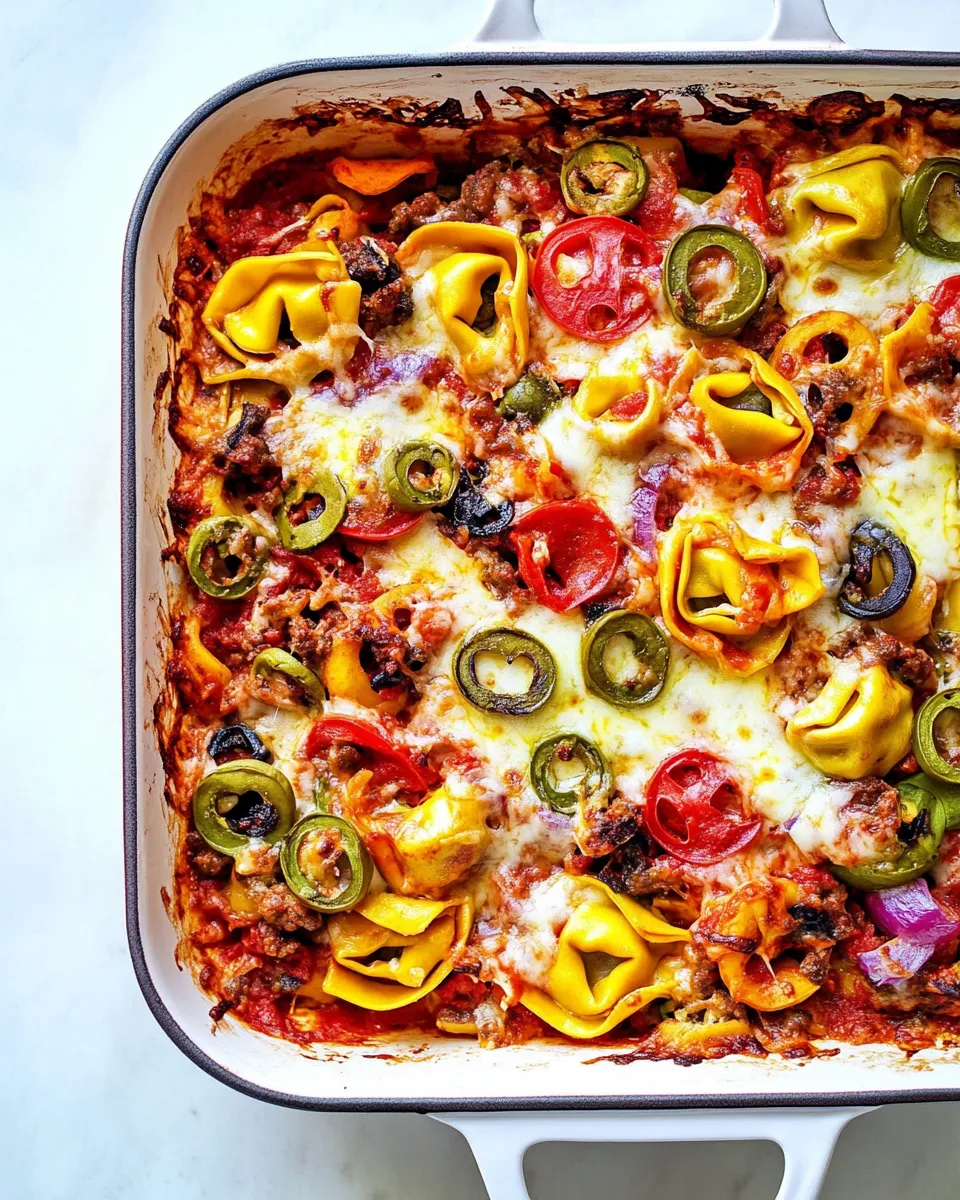 Easy Supreme Pizza Tortellini Bake recipe photo