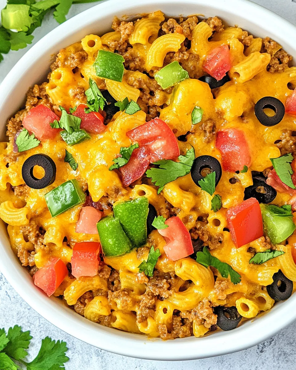 Delicious Taco Macaroni and Cheese shot