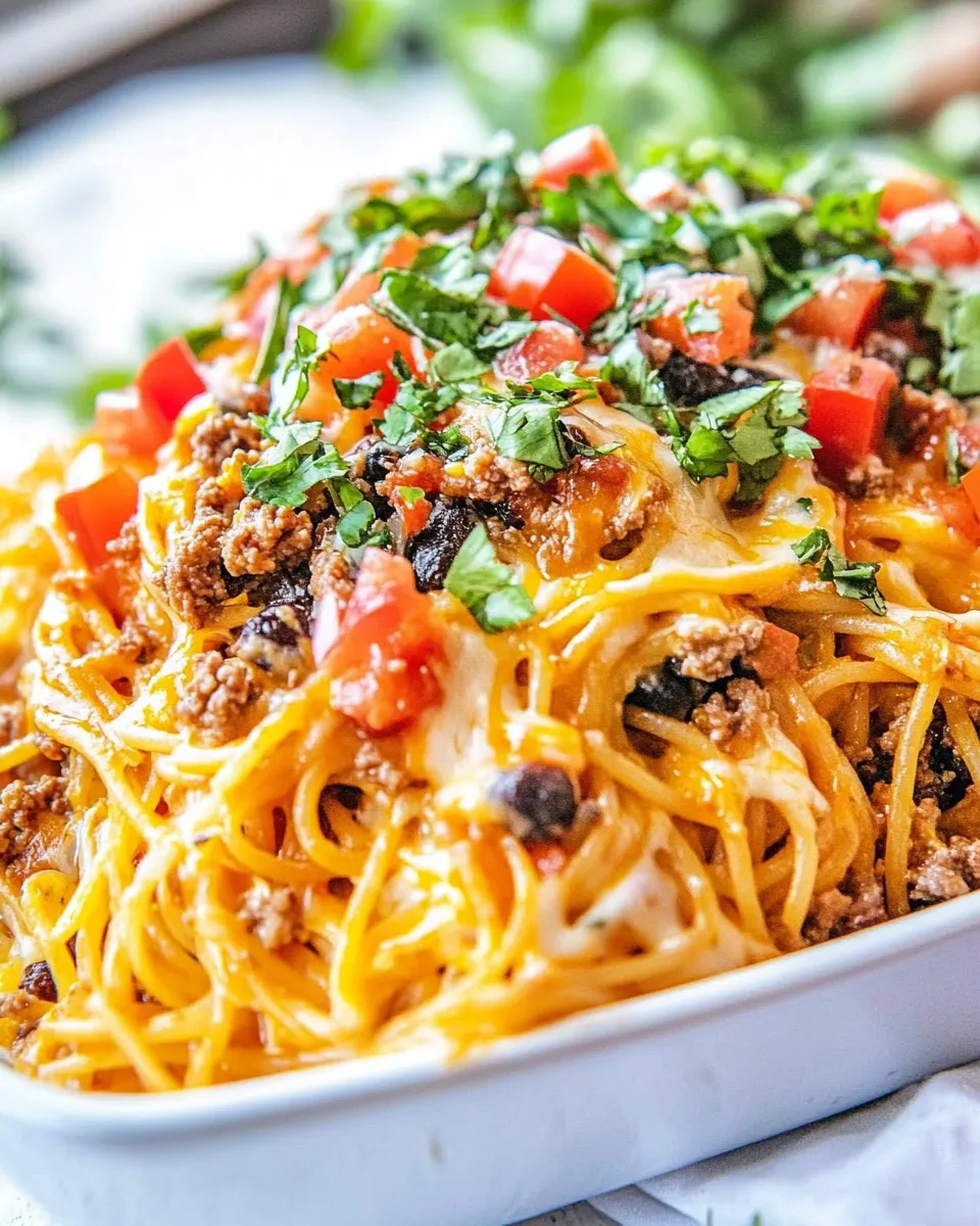 Quick Taco Spaghetti shot