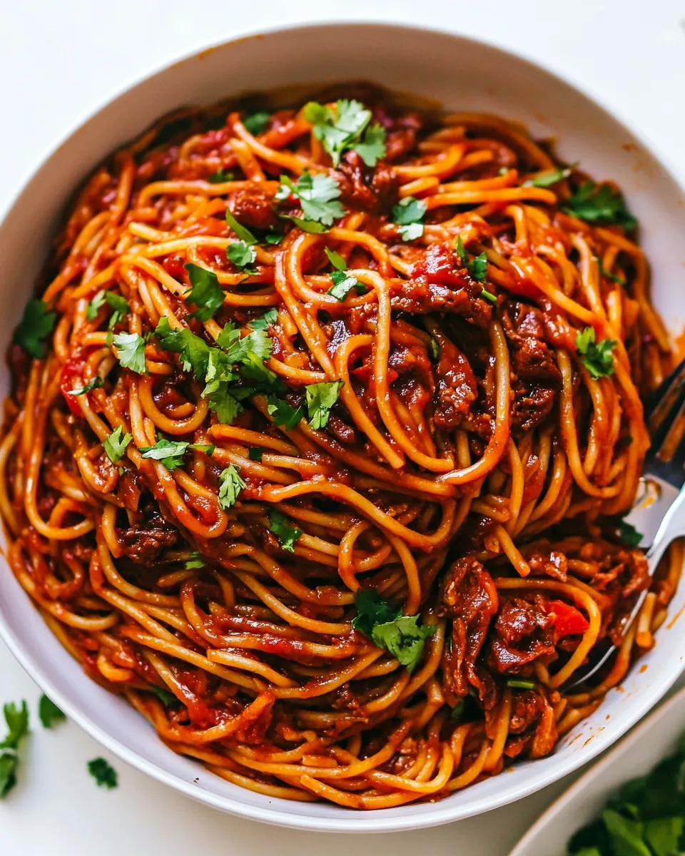 Quick Taco Spaghetti (ONE POT!) recipe photo