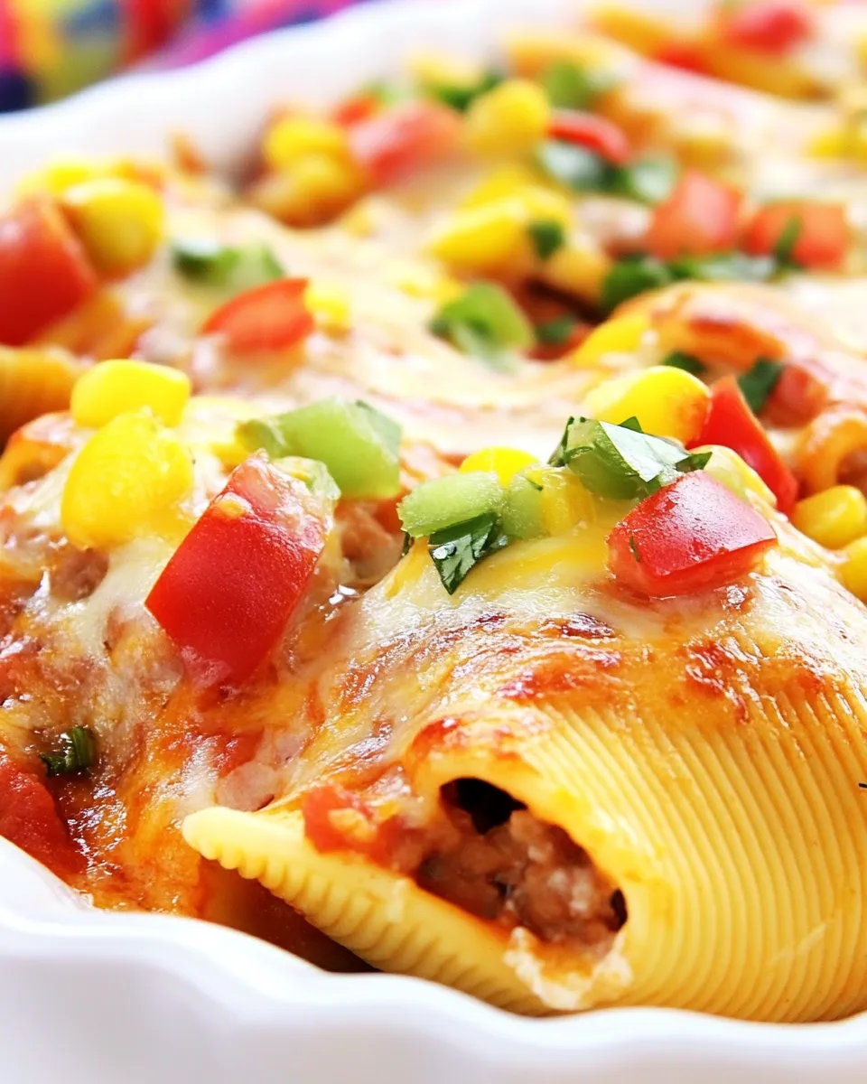 Homemade Taco Stuffed Pasta Shells Recipe shot