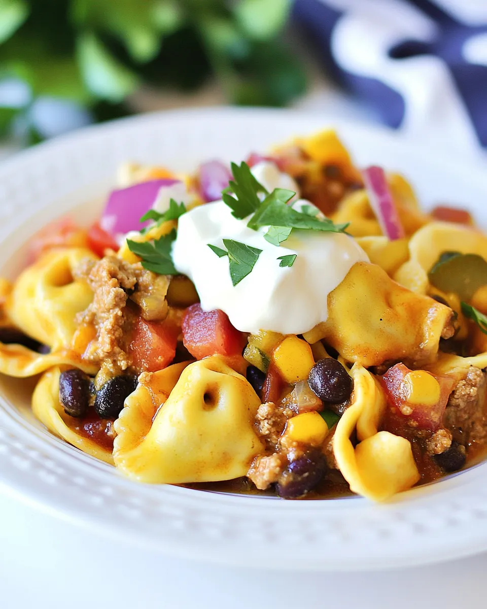 Delicious Taco Tortellini shot