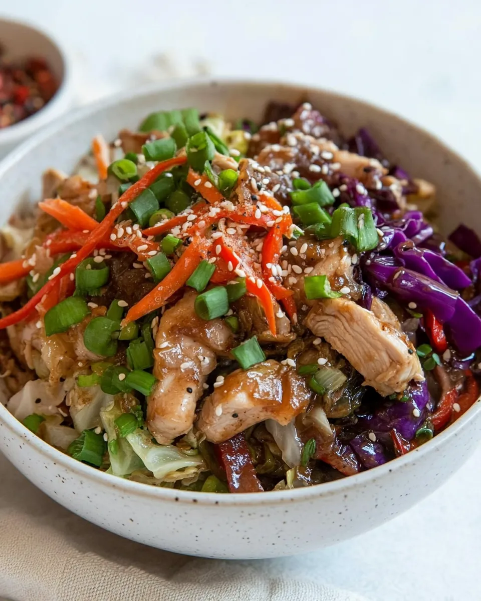 Easy Teriyaki Chicken and Cabbage Bowls recipe photo
