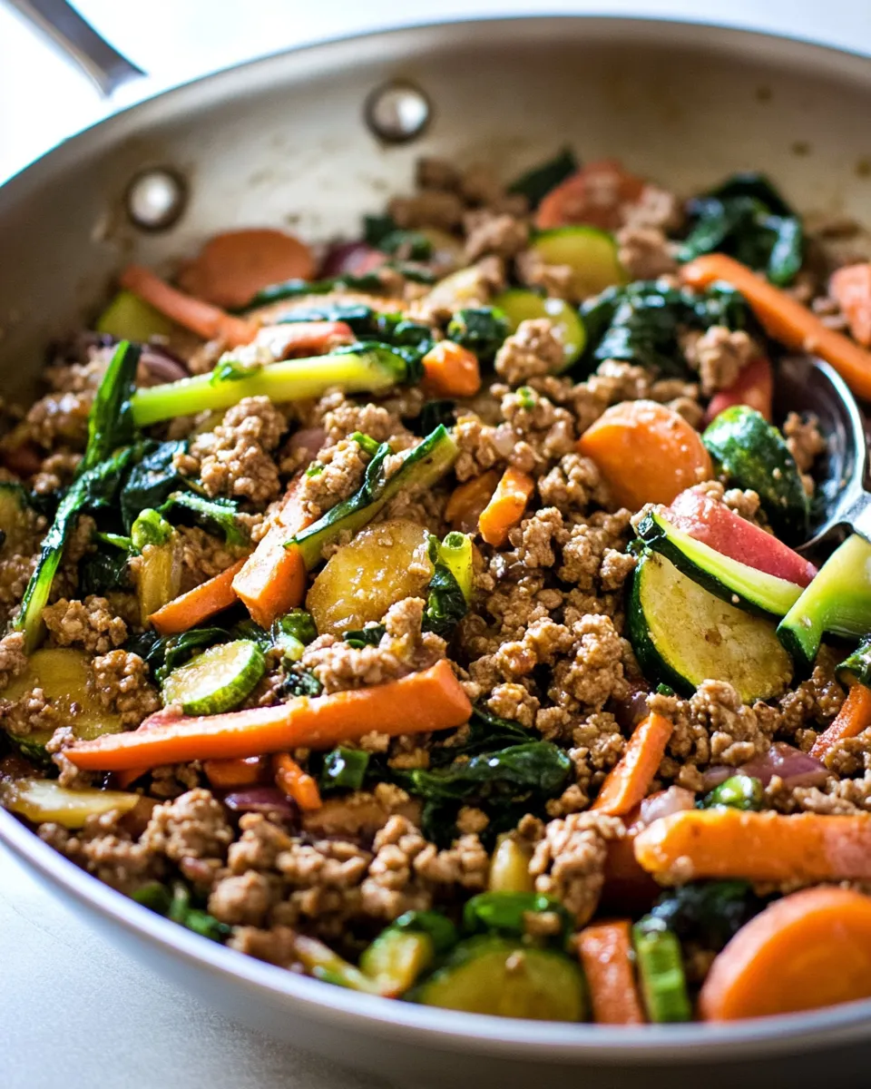 Classic Teriyaki Ground Turkey Skillet with Vegetables dish photo