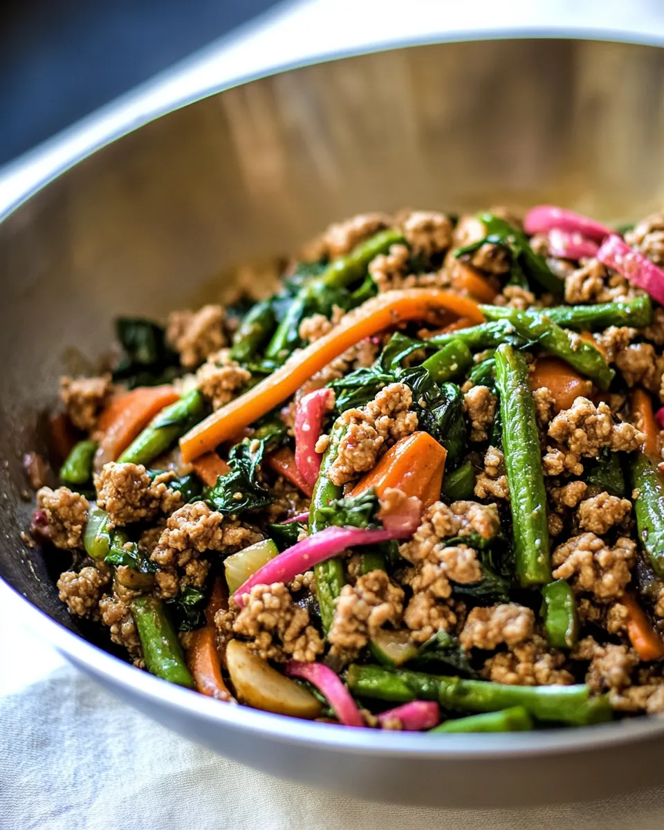 Easy Teriyaki Ground Turkey Skillet with Vegetables food shot
