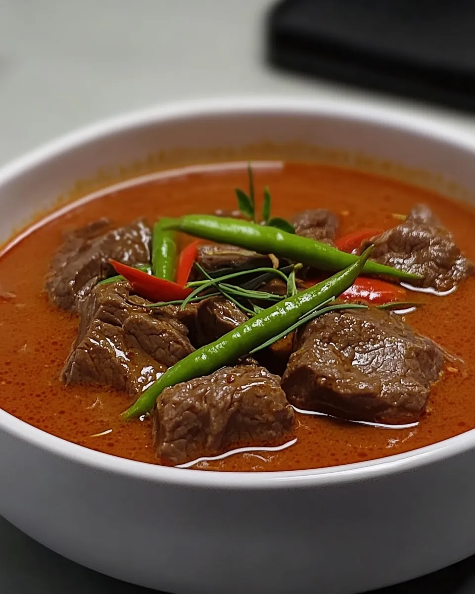 Delicious Thai Beef Panang Curry plate image