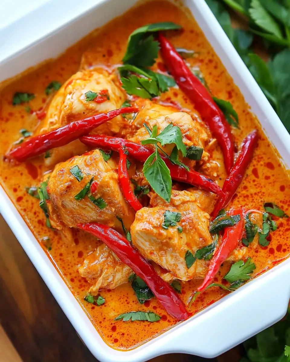 Delicious Thai Chicken Curry shot