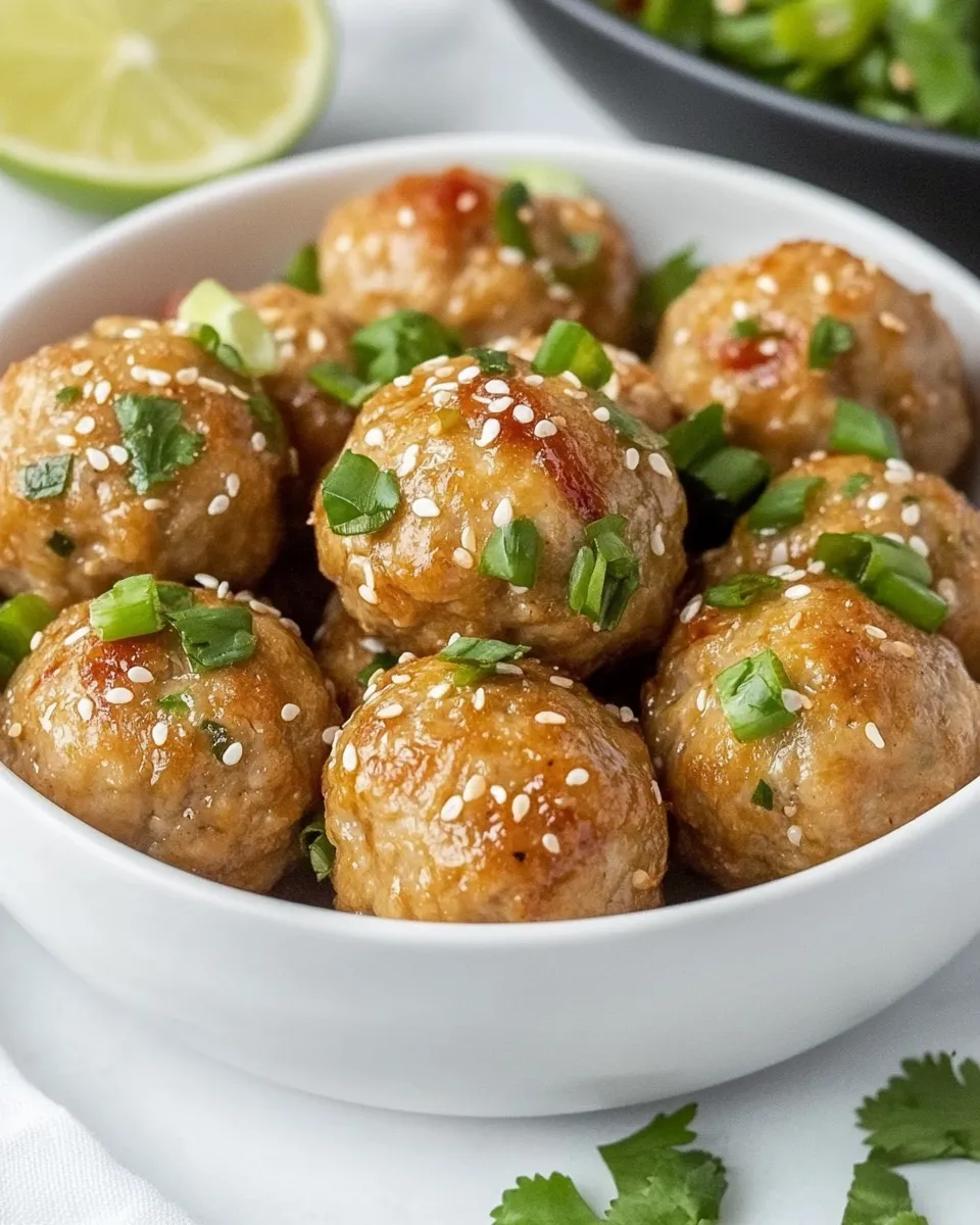 Homemade Thai Chicken Meatballs recipe photo